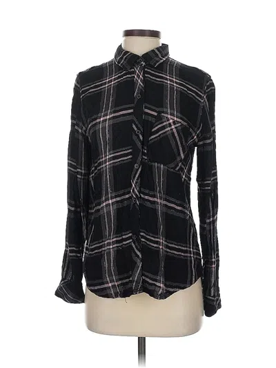 Pre-owned Rails Long Sleeve Blouse In Black