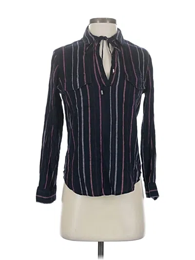 Pre-owned Rails Long Sleeve Blouse In Black