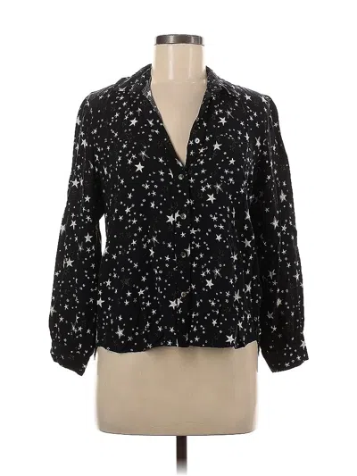 Pre-owned Rails Long Sleeve Blouse In Black