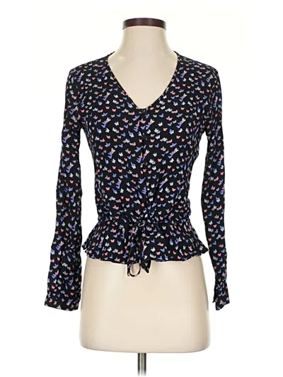 Pre-owned Rails Long Sleeve Blouse In Black