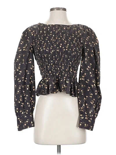 Pre-owned Rails Long Sleeve Blouse In Black