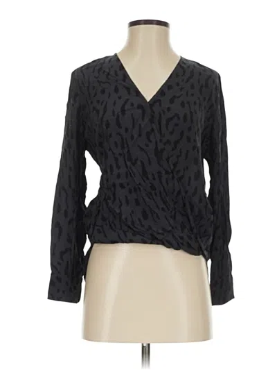 Pre-owned Rails Long Sleeve Blouse In Black