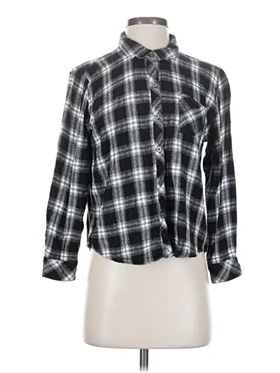 Pre-owned Rails Long Sleeve Blouse In Black
