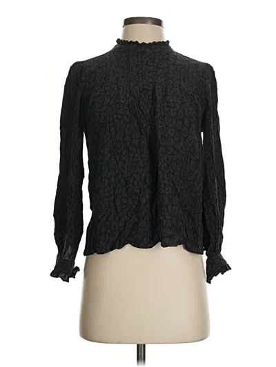 Pre-owned Rails Long Sleeve Blouse In Black