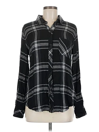 Pre-owned Rails Long Sleeve Blouse In Black
