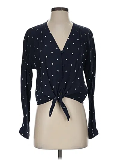 Pre-owned Rails Long Sleeve Blouse In Black