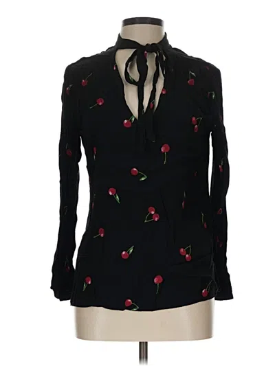 Pre-owned Rails Long Sleeve Blouse In Black