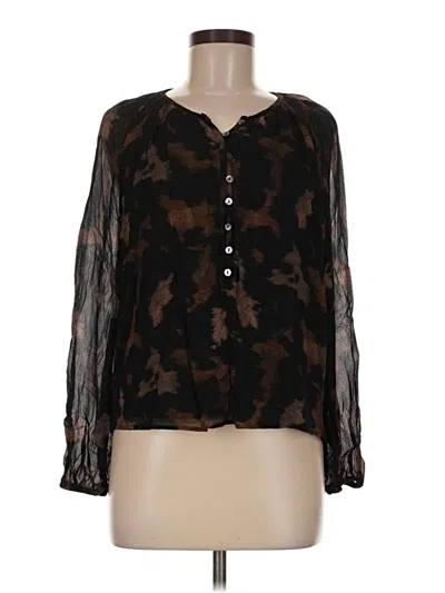 Pre-owned Rails Long Sleeve Blouse In Black