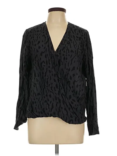 Pre-owned Rails Long Sleeve Blouse In Black