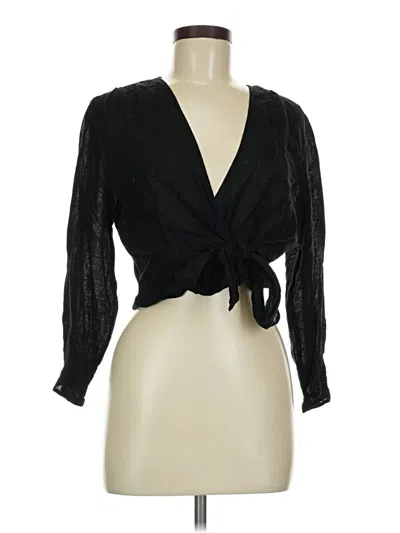 Pre-owned Rails Long Sleeve Blouse In Black