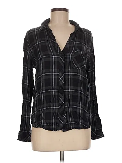 Pre-owned Rails Long Sleeve Blouse In Black