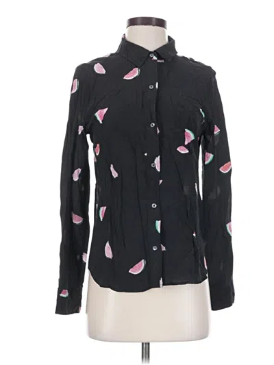 Pre-owned Rails Long Sleeve Blouse In Black