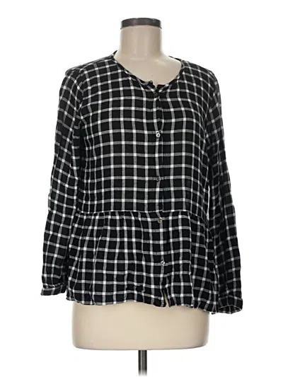 Pre-owned Rails Long Sleeve Blouse In Black