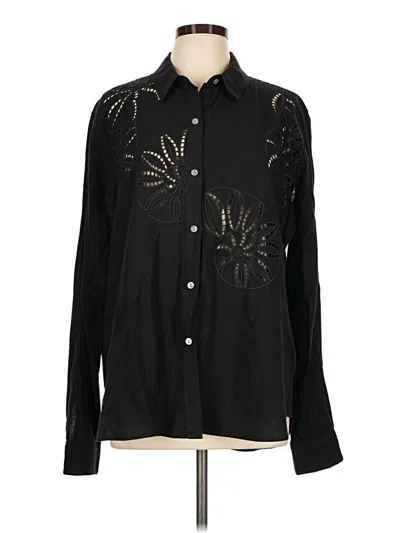 Pre-owned Rails Long Sleeve Blouse In Black