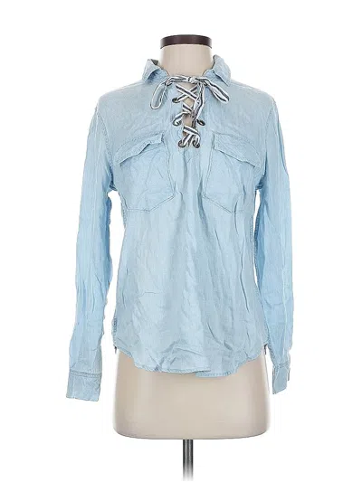 Pre-owned Rails Long Sleeve Blouse In Blue