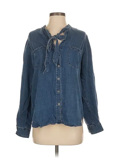 Pre-owned Rails Long Sleeve Blouse In Blue