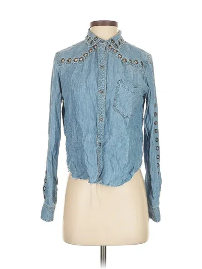 Pre-owned Rails Long Sleeve Blouse In Blue