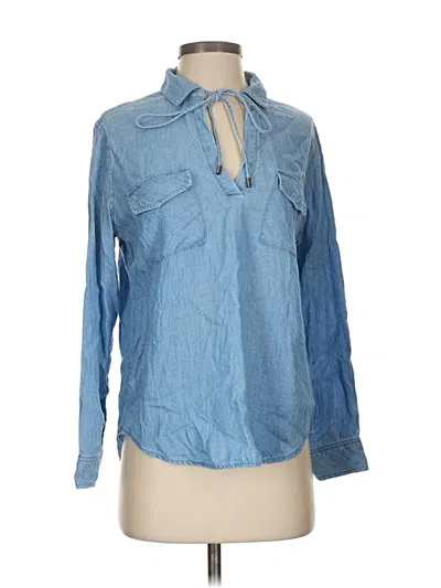 Pre-owned Rails Long Sleeve Blouse In Blue
