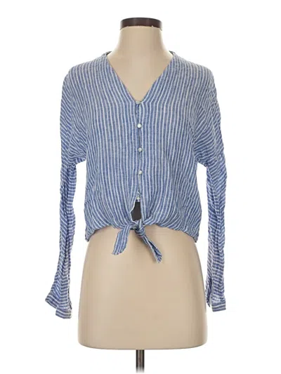 Pre-owned Rails Long Sleeve Blouse In Blue