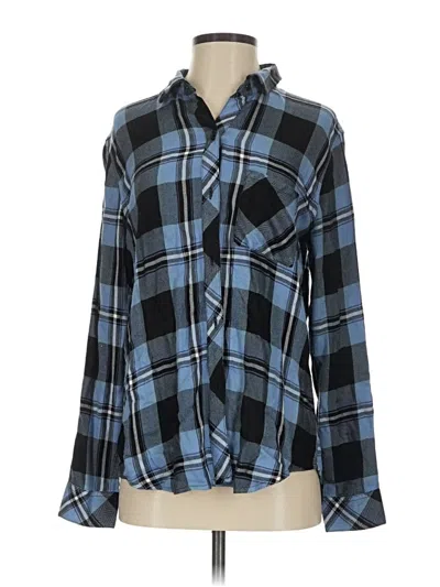 Pre-owned Rails Long Sleeve Blouse In Blue