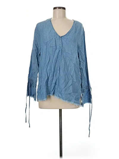 Pre-owned Rails Long Sleeve Blouse In Blue