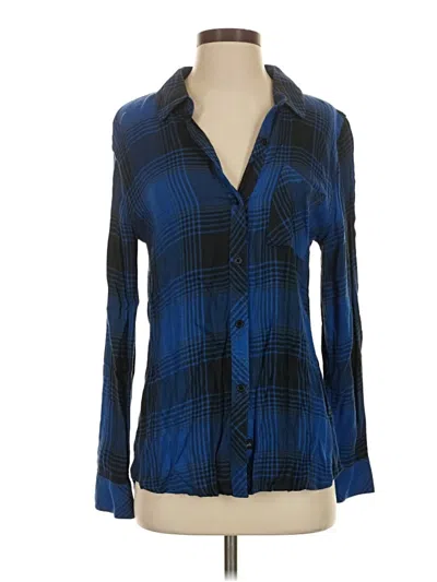 Pre-owned Rails Long Sleeve Blouse In Blue