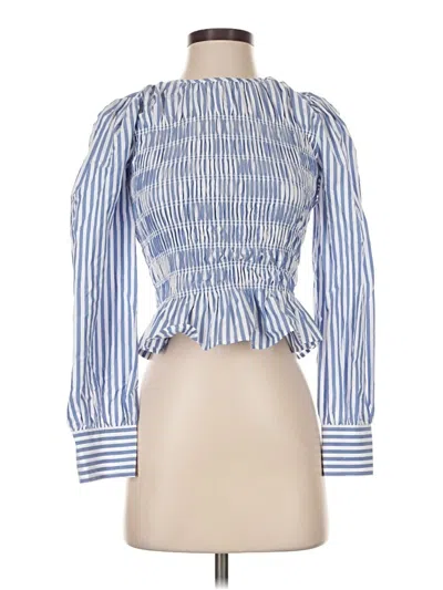 Pre-owned Rails Long Sleeve Blouse In Blue