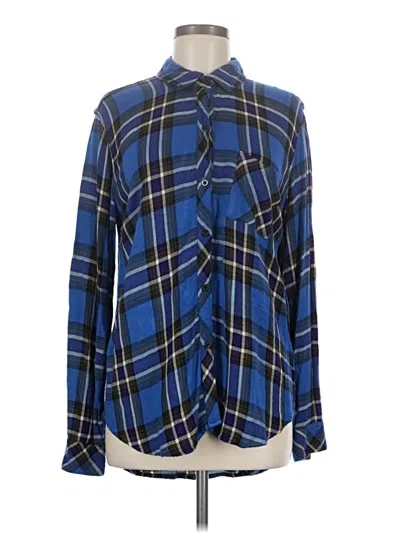 Pre-owned Rails Long Sleeve Blouse In Blue