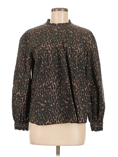Pre-owned Rails Long Sleeve Blouse In Brown