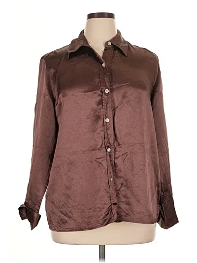 Pre-owned Rails Long Sleeve Blouse In Brown