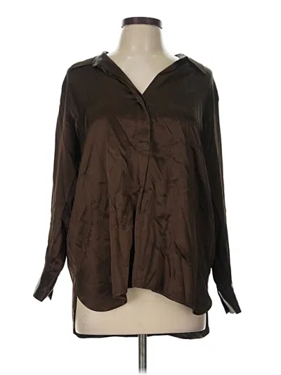 Pre-owned Rails Long Sleeve Blouse In Brown