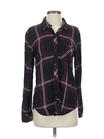 Pre-owned Rails Long Sleeve Blouse In Burgundy