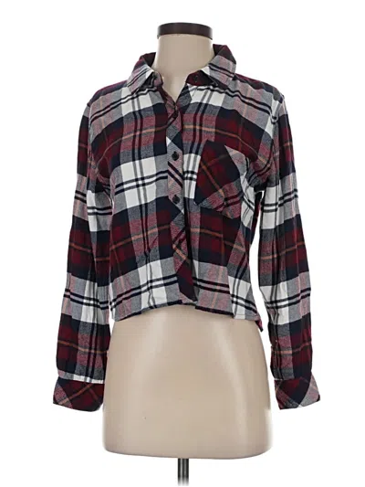 Pre-owned Rails Long Sleeve Blouse In Burgundy