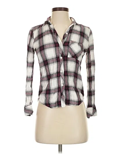 Pre-owned Rails Long Sleeve Blouse In Burgundy