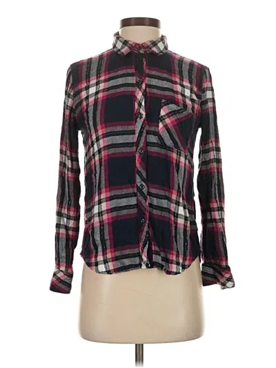 Pre-owned Rails Long Sleeve Blouse In Burgundy