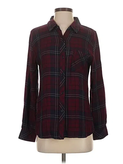 Pre-owned Rails Long Sleeve Blouse In Burgundy