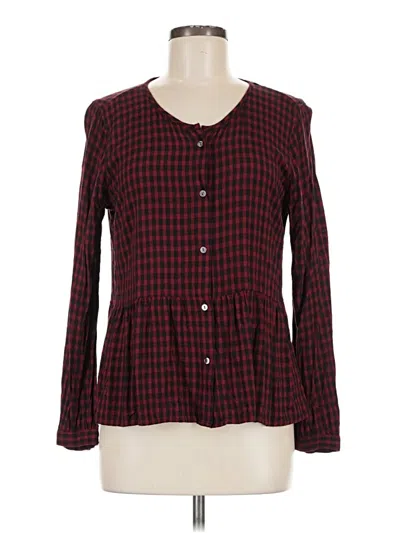 Pre-owned Rails Long Sleeve Blouse In Burgundy