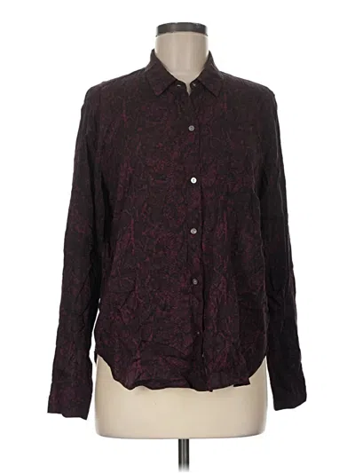Pre-owned Rails Long Sleeve Blouse In Burgundy