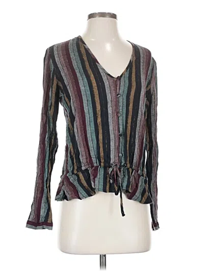 Pre-owned Rails Long Sleeve Blouse In Gray