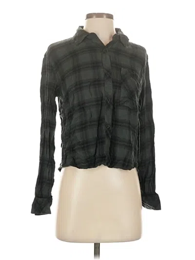 Pre-owned Rails Long Sleeve Blouse In Green