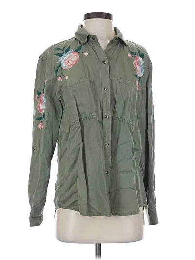 Pre-owned Rails Long Sleeve Blouse In Green