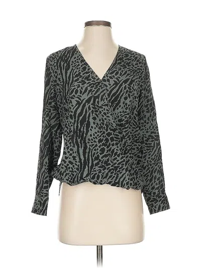 Pre-owned Rails Long Sleeve Blouse In Green
