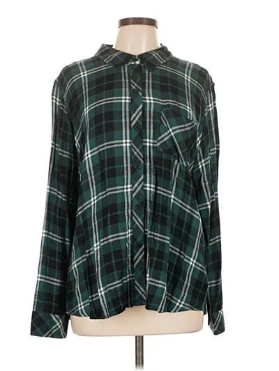 Pre-owned Rails Long Sleeve Blouse In Green