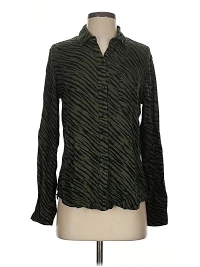 Pre-owned Rails Long Sleeve Blouse In Green