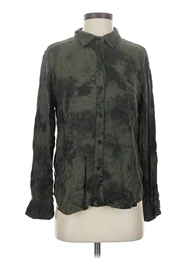 Pre-owned Rails Long Sleeve Blouse In Green