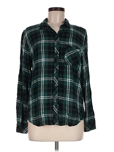 Pre-owned Rails Long Sleeve Blouse In Green