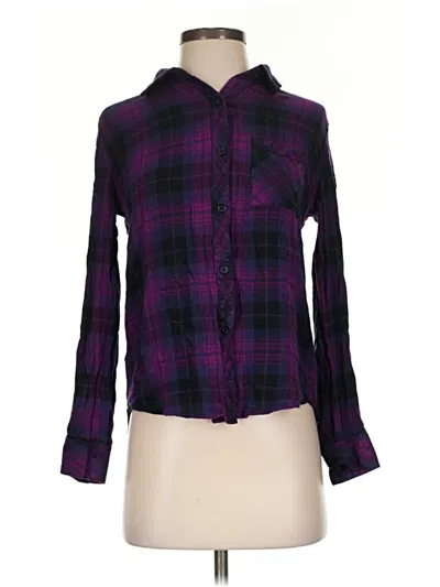Pre-owned Rails Long Sleeve Blouse In Purple