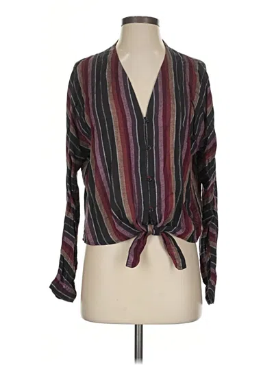 Pre-owned Rails Long Sleeve Blouse In Purple