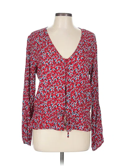 Pre-owned Rails Long Sleeve Blouse In Red