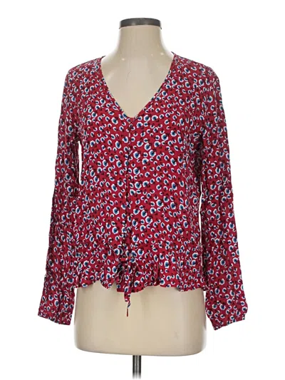 Pre-owned Rails Long Sleeve Blouse In Red